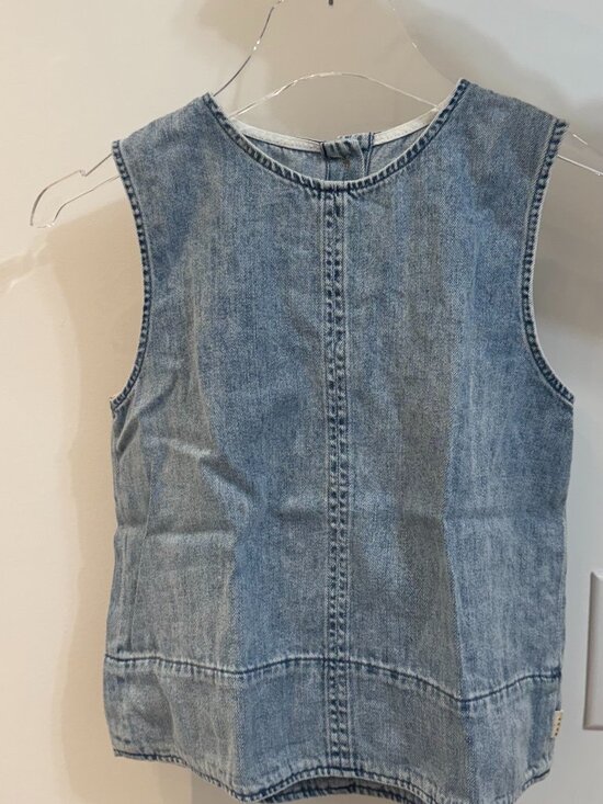 Bellerose Tops - Denim Sleeveless Crop Top / Structured Tank